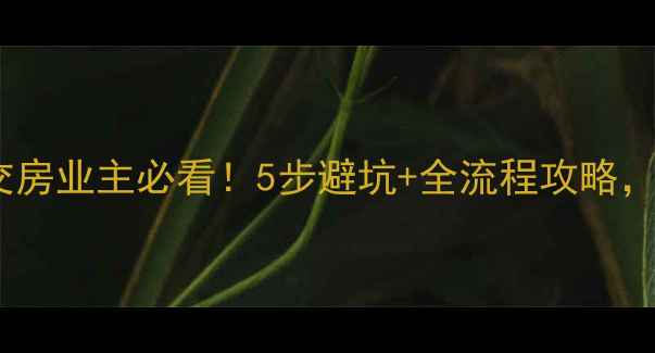 图片 最新装修指南：交房业主必看！5步避坑+全流程攻略，省心省力不踩雷1