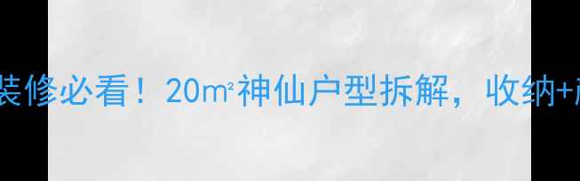 图片 特百惠小户型装修必看！20㎡神仙户型拆解，收纳+颜值双高攻略1