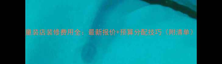 图片 童装店装修费用全：最新报价+预算分配技巧（附清单）