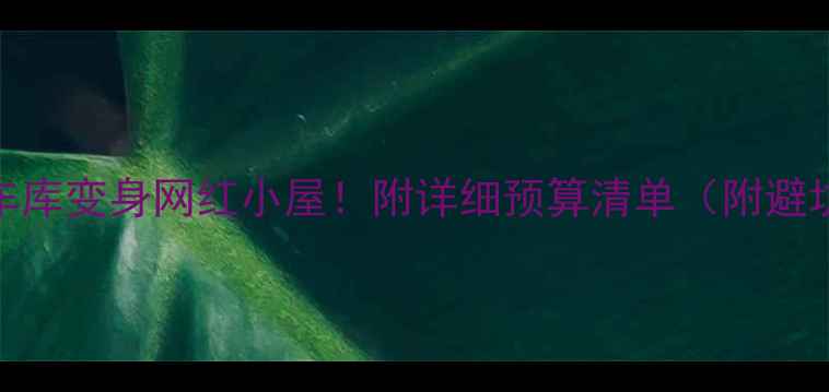 图片 🏠20㎡车库变身网红小屋！附详细预算清单（附避坑指南）