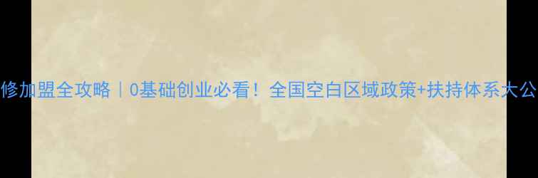 图片 🔥装修加盟全攻略｜0基础创业必看！全国空白区域政策+扶持体系大公开💰